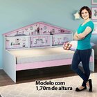 Cama Infantil Casa Com Luz/led Diversão  Rosa/branco