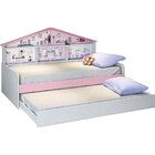 Cama Infantil Casa De Boneca Com Cama Auxiliar E L/led  Rosa