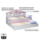 Cama Infantil Casa De Boneca Com Cama Auxiliar E L/led  Rosa