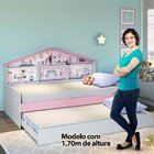 Cama Infantil Casa De Boneca Com Cama Auxiliar E L/led  Rosa