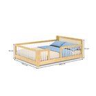 Cama Infantil Casal Montessoriano Wave Com Rattan Casatema Ma