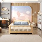 Cama Infantil Casal Montessoriano Wave Com Rattan Casatema Ma