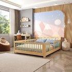 Cama Infantil Casal Montessoriano Wave Com Rattan Casatema Ma