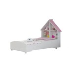 Cama Infantil Casinha 090 Com Pés Branco Acetinado - Gelius