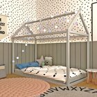 Cama Infantil Casinha Liberdade Prata Fina