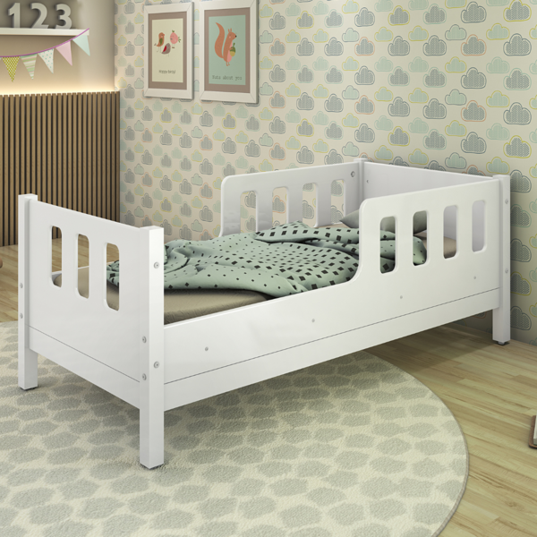 Cama Infantil Casinha Moldura De Parede Love Madeira E Branco