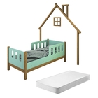 Cama Infantil Casinha Moldura De Parede Love Madeira E Menta