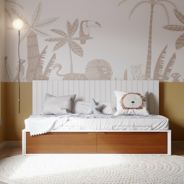 Cama Infantil Com 2 Gavetas Sambalelê Prime  Branco/mel