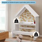 Cama Infantil Com Cabeceira Casinha E Banco Lola 100% Mdf Esp
