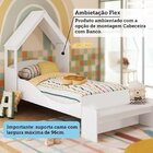 Cama Infantil Com Cabeceira Casinha E Banco Lola 100% Mdf Esp