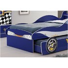 Cama Infantil Com Cama Auxiliar Carro Enzo Azul - Gelius