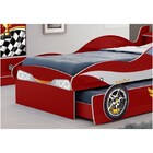 Cama Infantil Com Cama Auxiliar Carro Enzo Vermelho - Gelius