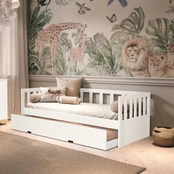 Cama Infantil Com Cama Auxiliar Vitória  Branco