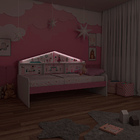 Cama Infantil Com Casa De Boneca Quarto Anna Led P04 Branco R