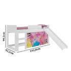 Cama Infantil Com Com Escorregador E Cortina Leipzig Rosa Cla