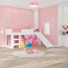 Cama Infantil Com Cortina E Escorregador Young Rosa Claro
