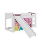 Cama Infantil Com Cortina E Escorregador Young Rosa Claro