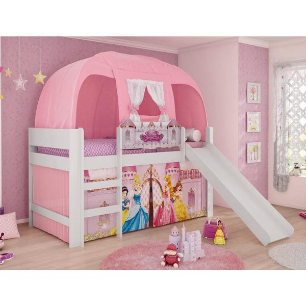 Cama Infantil Com Escorrega E Dossel Princesas Pura Magia Leroy Merlin