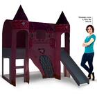 Cama Infantil Com Escorregador Barraca 2 Torres E Led Castelo