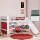 Cama Infantil Com Escorregador Cortina E Led Relâmpago Mcquee