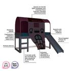 Cama Infantil Com Escorregador E Barraca Led Casinha Poá P13