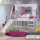 Cama Infantil Com Escorregador E Telhado Vi Com Xale - Madeir