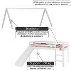 Cama Infantil Com Escorregador E Telhado Vi Com Xale - Madeir