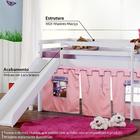 Cama Infantil Com Escorregador E Tenda Castelo Rosa - Laca Br