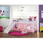 Cama Infantil Com Escorregador E Tenda Castelo Rosa - Laca Br