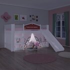 Cama Infantil Com Escorregador Led Doce Casinha Play Pura Mag