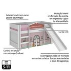 Cama Infantil Com Escorregador Led Doce Casinha Play Pura Mag