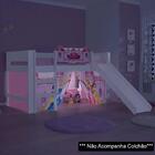 Cama Infantil Com Escorregador Led E Cortina Disney Princess