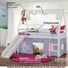 Cama Infantil Com Escorregador, Telhado Vi, Xale E Tenda Cast