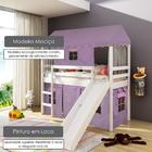Cama Infantil Com Escorregador Tenda Castelo Lilás E Telhado