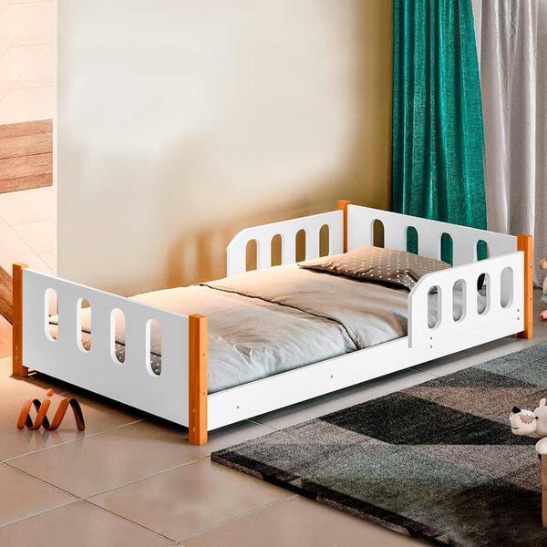 Cama Infantil Com Grade De Proteção Branca Camila Divaloto