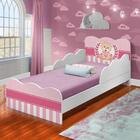 Cama Infantil Com Grade Lateral Urso Rosa Nuvem Valen