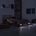 Cama Infantil Com Proteção Lateral Quarto Max Led P04 Vermelh