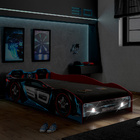 Cama Infantil Com Proteção Lateral Quarto Speed Run Led P04 V