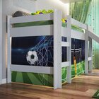 Cama Infantil Copa Do Mundo Elevada Com Escorregador E Cortin