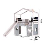 Cama Infantil Divertida 125cm 1 Escorregador 1 Telhado Clarab