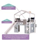 Cama Infantil Divertida 125cm 1 Escorregador 1 Telhado Clarab