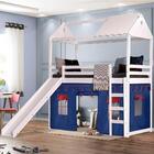 Cama Infantil Divertida Altura 125cm Com Escorregador, Telha