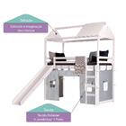 Cama Infantil Divertida Altura 125cm Com Escorregador, Telha