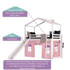 Cama Infantil Divertida Altura 125cm Com Escorregador, Telha