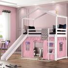Cama Infantil Divertida Altura 125cm Com Escorregador, Telha