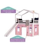 Cama Infantil Divertida Altura 125cm Com Escorregador, Telha