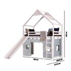 Cama Infantil Divertida Altura 125cm Com Escorregador, Telhad