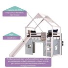 Cama Infantil Divertida Altura 125cm Com Escorregador, Telhad