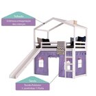 Cama Infantil Divertida Escorregadortelhado Clarabóia E Tenda