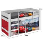 Cama Infantil Elevada Com Cortina E Led Relâmpago Mcqueen P13